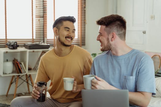 man enjoying coffee