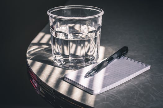 clear glass of water on a table