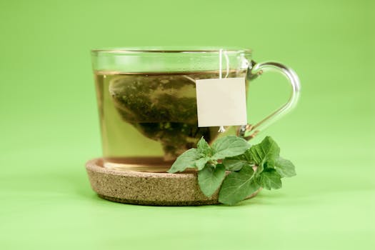 a cup of mint tea