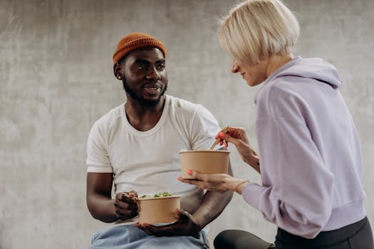 man enjoying a healthy meal