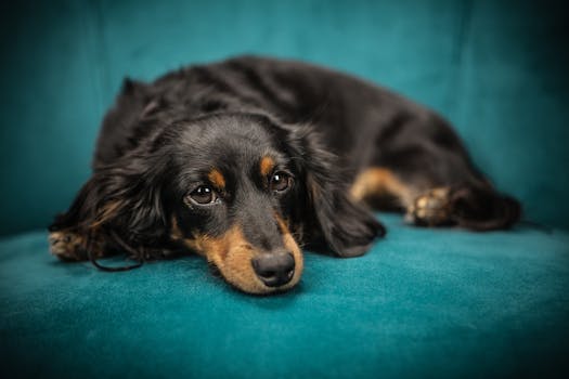 dog relaxing happily