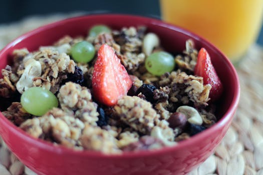 healthy bowl of berries and nuts