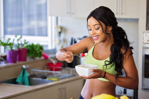 a person enjoying a healthy meal