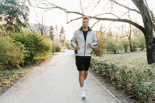 A man running in the early morning