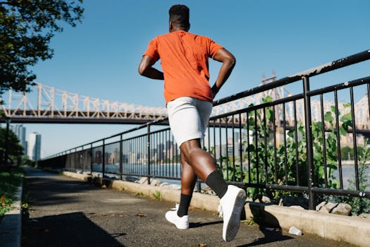 Active man jogging in the park