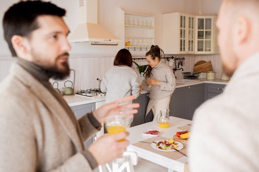 group of friends enjoying a healthy meal together