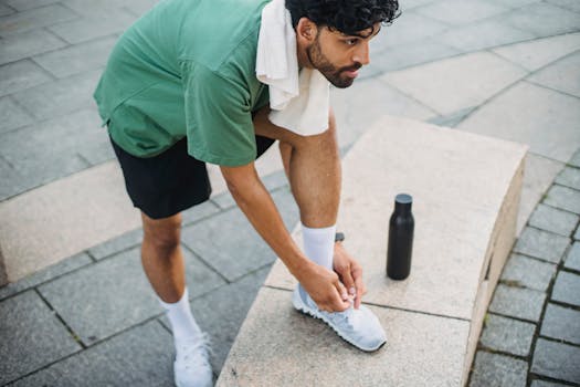 man exercising outdoors during fasting period